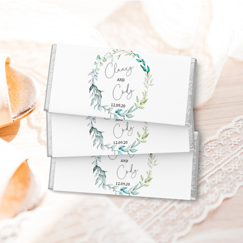 Greenery Romance Chocolate Wrapper - Personalised For You | Design 20803
