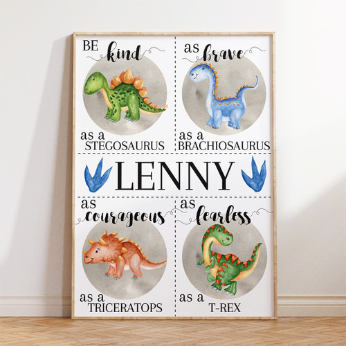 Little Affirmations - Dinosaur Print - Personalised For You | Design 20639