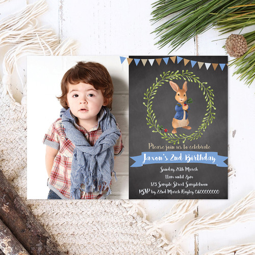 Storybook Bunny Photo Birthday Invitation - Personalised For You | Design 20047