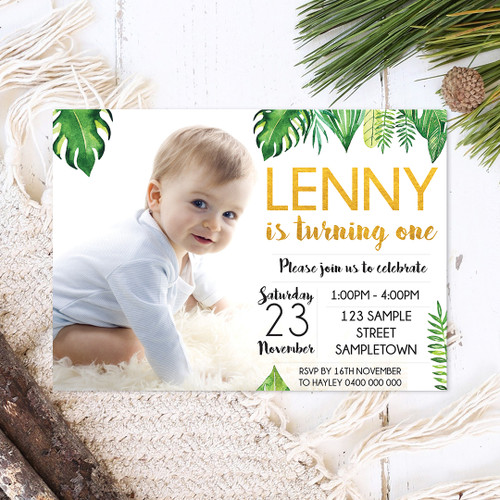 Tropical Essence Photo Birthday Invitation - Personalised For You | Design 20216