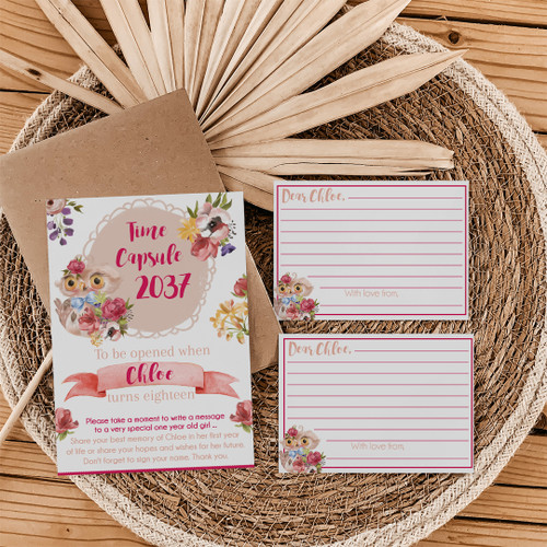 Blossom Owl Birthday Time Capsule - Personalised For You | Design 20454