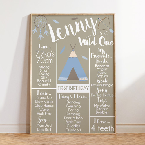 Wild Tribe Milestone Board - Personalised For You | Design 20145
