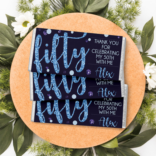 Midnight Shimmer Birthday Chocolate Wrapper - Personalised For You | Design 20347