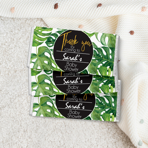 Tropical Noir Baby Shower Chocolate Wrapper - Personalised For You | Design 20186