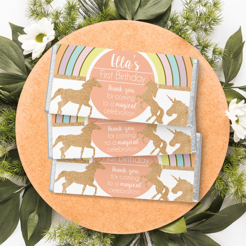Pastel Unicorn Birthday Chocolate Wrapper - Personalised For You | Design 20174