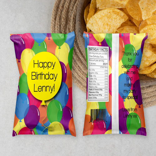 Balloons Chip Packet - Personalised For You | Design 20450