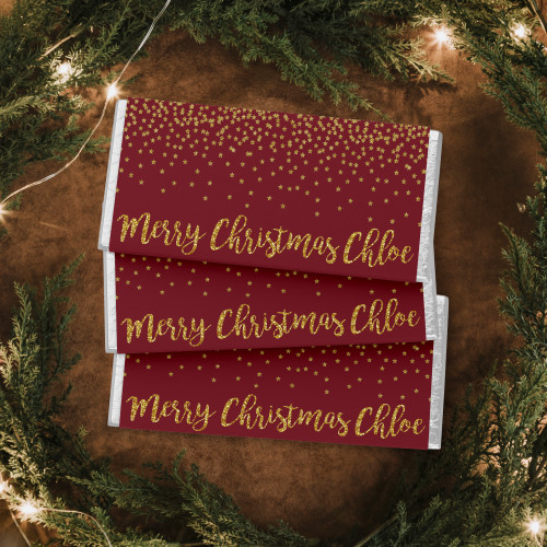 Merry Christmas Chocolate Wrapper - Personalised For You | Design 21179