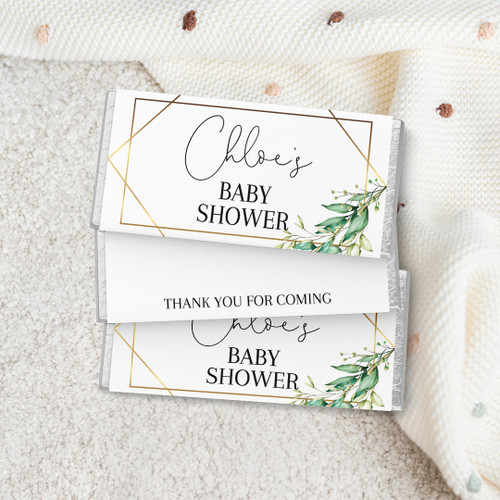 Greenery Baby Shower Chocolate Wrapper - Personalised For You | Design 20979