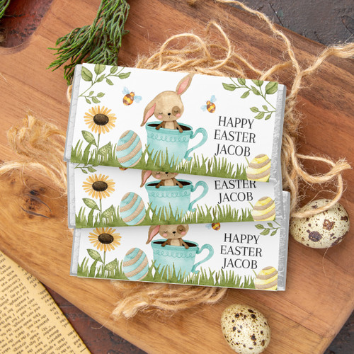 Easter Chocolate Wrapper - Personalised For You | Design 20910 Blue