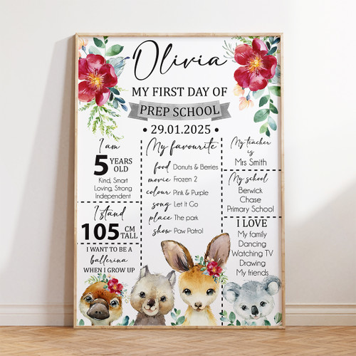 Australian Animals First Day Of Board - Personalised For You | Design 21149