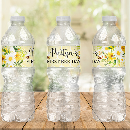 Bees Birthday Drink Labels - Personalised For You | Design 21100