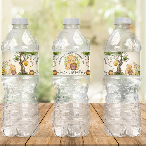 Bear Birthday Drink Labels - Personalised For You | Design 21132