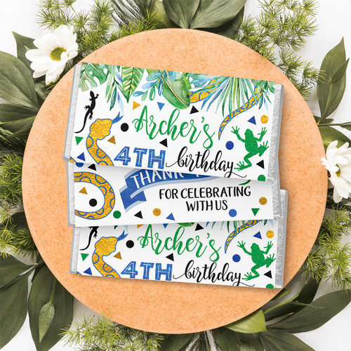 Reptiles Birthday Chocolate Wrapper - Personalised For You | Design 20938