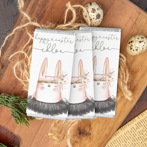 Ballet Bunny Easter Chocolate Wrapper - Personalised For You | Design 20914