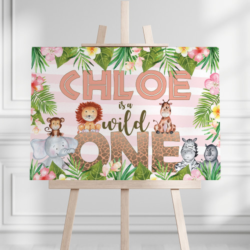 Jungle Animals Birthday Landscape Sign - Personalised For You | Design 20892