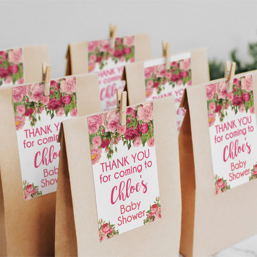 Floral Baby Shower Tags - Personalised For You | Design 20424