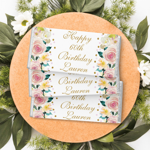 Floral Birthday Chocolate Wrapper - Personalised For You | Design 20487