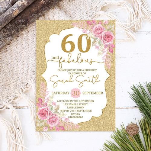 Floral Birthday Invitation - Personalised For You | Design 20775