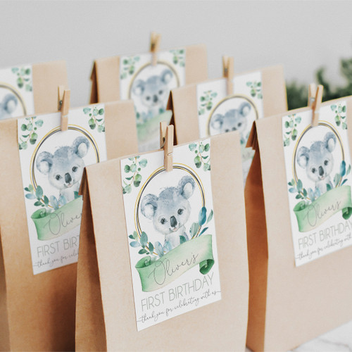 Koala Birthday Tags - Personalised For You | Design 20724 White