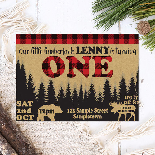 Lumberjack Birthday Invitation - Personalised For You | Design 20537