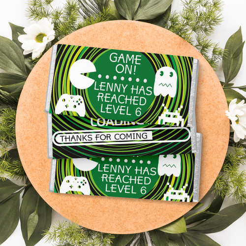 Gaming Birthday Chocolate Wrapper - Personalised For You | Design 20526 Green
