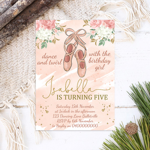 Ballet Birthday Invitation - Personalised For You | Design 20518