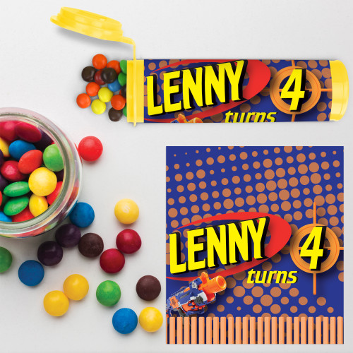 Foam Blaster Birthday M&M'S Tube Wrapper - Personalised For You | Design 20517