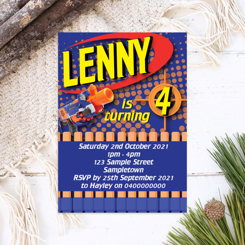 Foam Blaster Birthday Invitation - Personalised For You | Design 20517