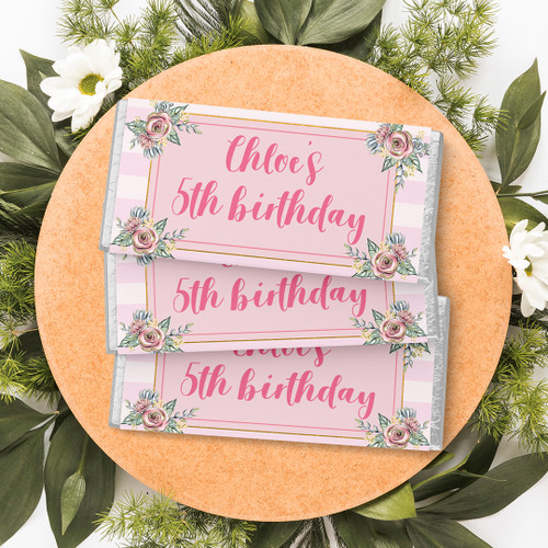 Floral Birthday Chocolate Wrapper - Personalised For You | Design 20388