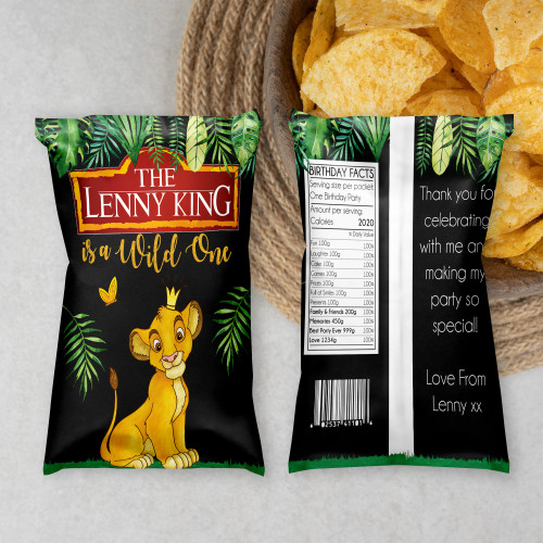 Crowned Lion Chip Packet - Personalised For You | Design 20381 Chalk