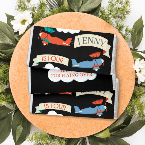 Plane Birthday Chocolate Wrapper - Personalised For You | Design 20406 Chalk