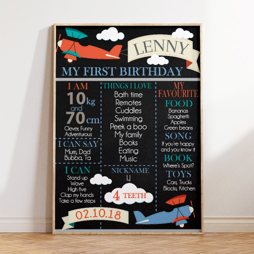 Plane Milestone Board - Personalised For You | Design 20406 Chalk