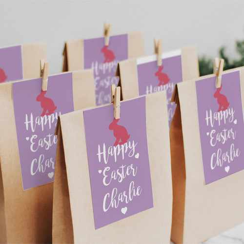Purple Easter Bunny Tags - Personalised For You | Design 20415