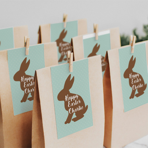Blue Spottie Easter Bunny Tags - Personalised For You | Design 20409