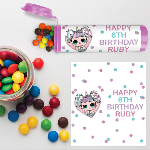 Unicorn Doll Birthday M&M'S Tube Wrapper - Personalised For You | Design 20503