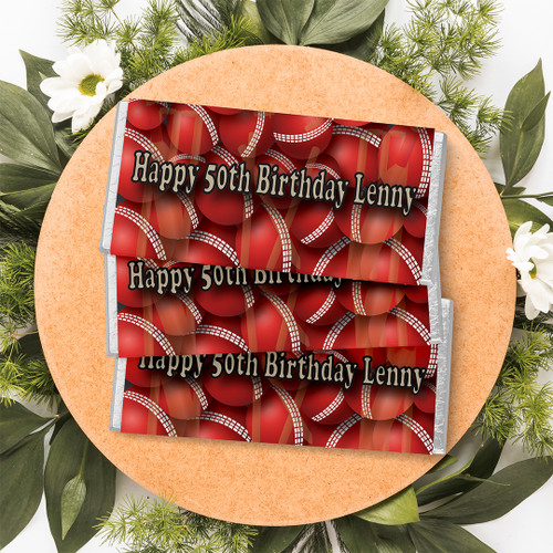 Cricket Ball Birthday Chocolate Wrapper - Personalised For You | Design 20618