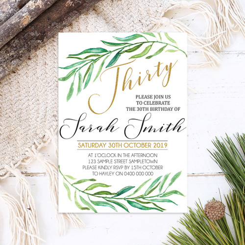 Modern Botanica Birthday Invitation - Personalised For You | Design 20507