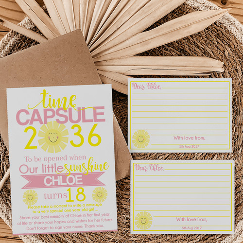 Little Sunshine Birthday Time Capsule - Personalised For You | Design 20543 Pink