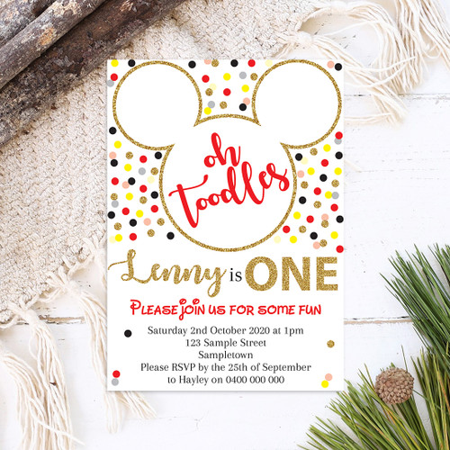 Dapper Mouse Birthday Invitation - Personalised For You | Design 20603