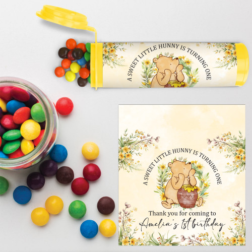 Hunny Bear Birthday M&M'S Tube Wrapper - Personalised For You | Design 21132