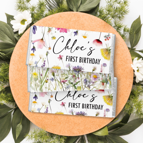 Wildflowers Birthday Chocolate Wrapper - Personalised For You | Design 21125