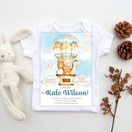 Hot Air Balloon Baby Shower Invitation - Personalised For You | Design 20950