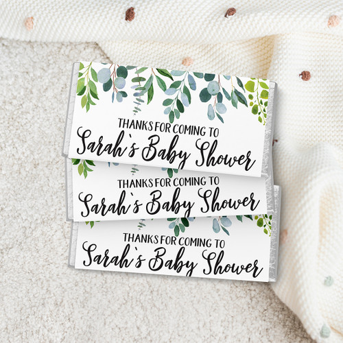Greenery Baby Shower Chocolate Wrapper - Personalised For You | Design 20314