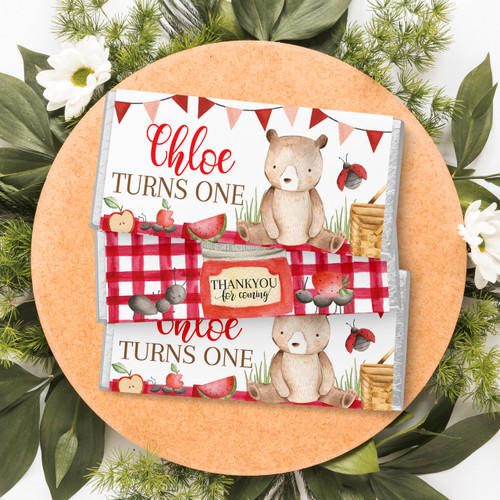 Teddy Bear Picnic Birthday Chocolate Wrapper - Personalised For You | Design 20589