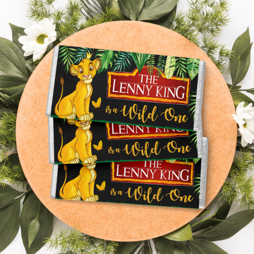 Crowned Lion Birthday Chocolate Wrapper - Personalised For You | Design 20381 Chalk