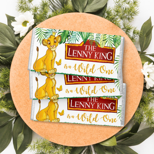 Crowned Lion Birthday Chocolate Wrapper - Personalised For You | Design 20381 White