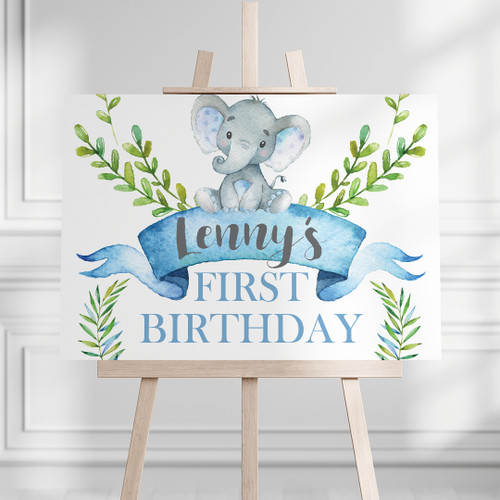 Elephant Birthday Landscape Sign - Personalised For You | Design 20300