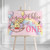 Bear + Friends Birthday Landscape Sign - Personalised For You | Design 20954 1 Pink