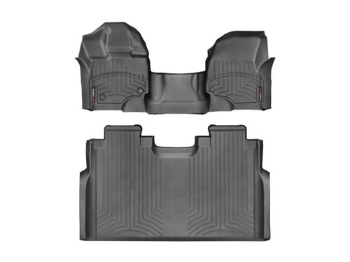 WeatherTech 15+ Ford F-150 SuperCrew w/ 1st Row Bench Front and Rear FloorLiner - Black