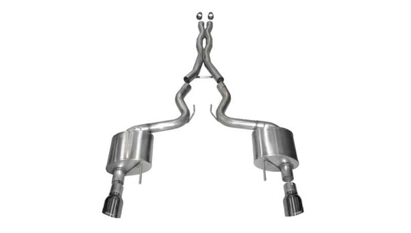 Corsa 15-17 Ford Mustang GT Coupe 5.0L 3in Sport Cat-Back Exhaust Dual Rear Exit w/ Gun Metal Tips